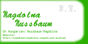 magdolna nussbaum business card